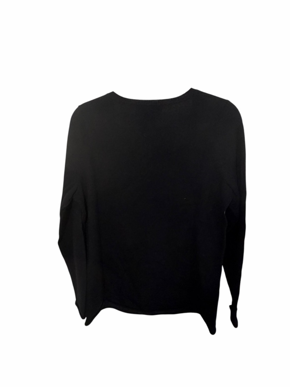 A. Giannetti Black Scoop Neck Sweater Merino Wool Lightweight Office Plus Size - Picture 2 of 7
